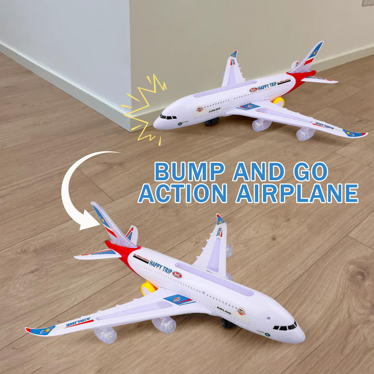 VYKOBLO red airplane lights and sounds invite imaginative flight adventures