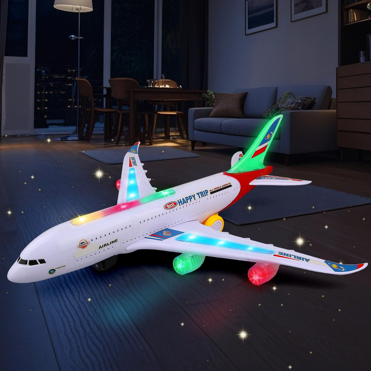 VYKOBLO red airplane side view shows durable construction for active kids
