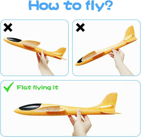 Vyndicca aviation-themed party setup featuring foam airplanes for prizes.