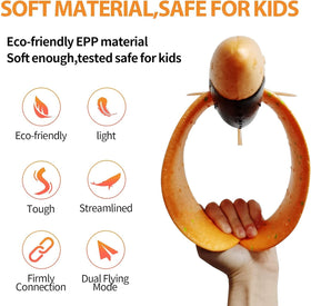 Vyndicca foam airplane shown as an educational outdoor toy for kids.