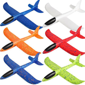 Vyndicca foam airplane in gliding mode for smooth outdoor flights and fun.