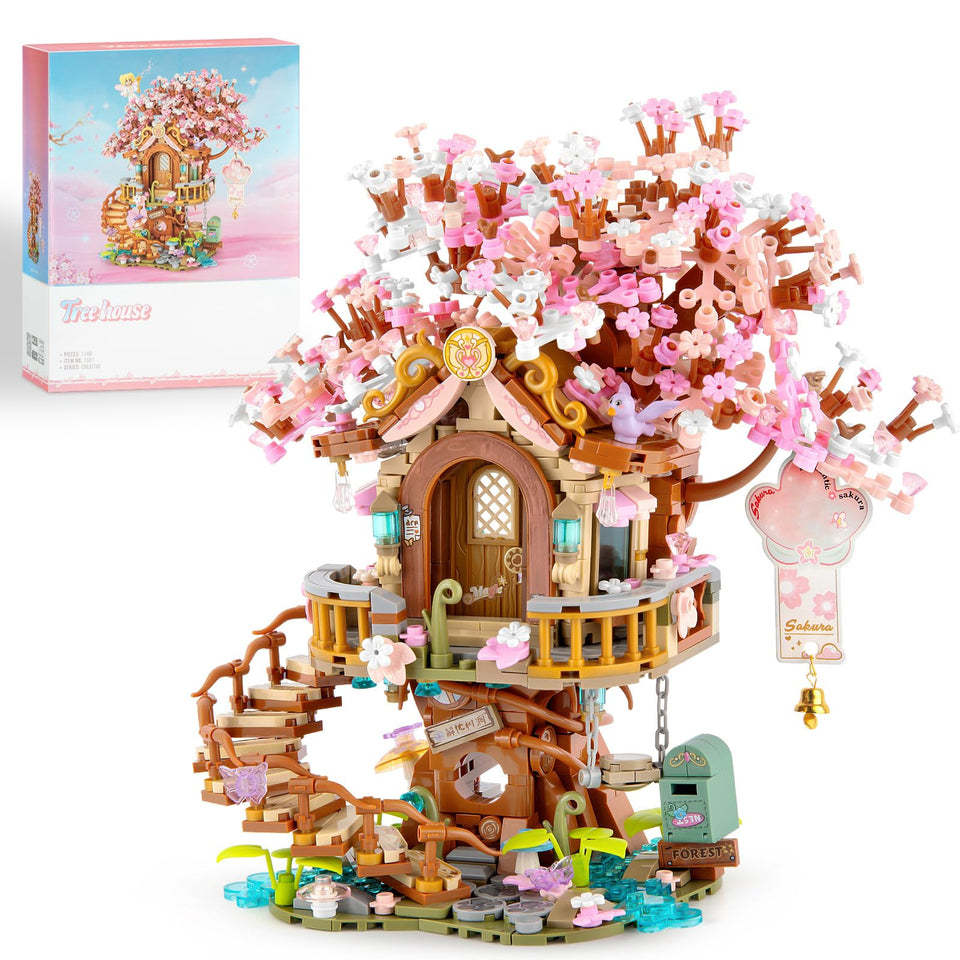 Vziimo Cherry Blossom Treehouse exterior displays vibrant colors for home display
