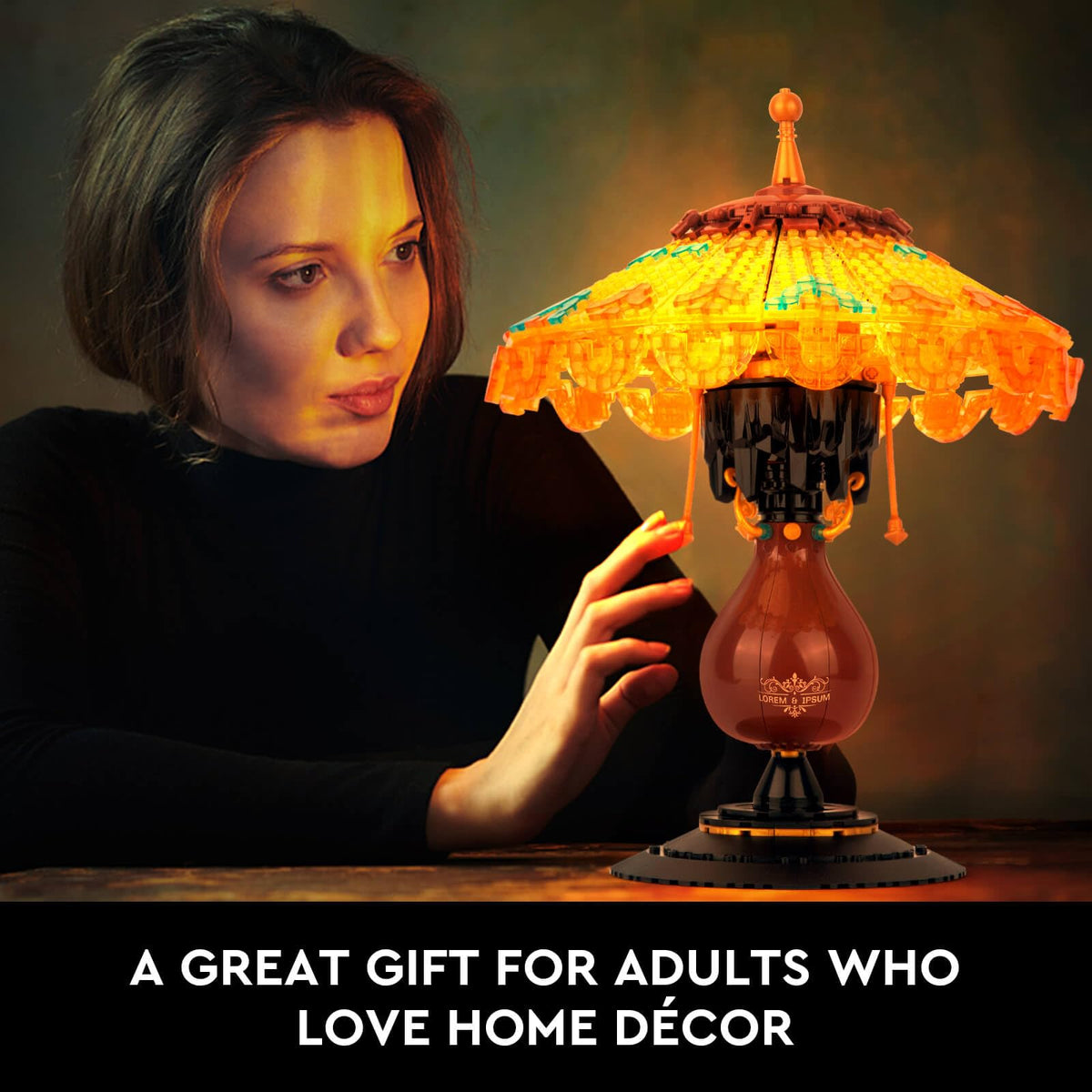 Vziimo Ideas Table Lamp lit soft light creates a cozy evening ambience