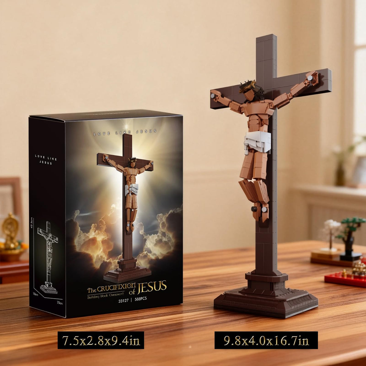 Vziimo Jesus Cross Building Set gift-ready for Easter or birthdays.