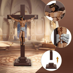 Vziimo Jesus Cross Building Set pieces spread for creative home projects.