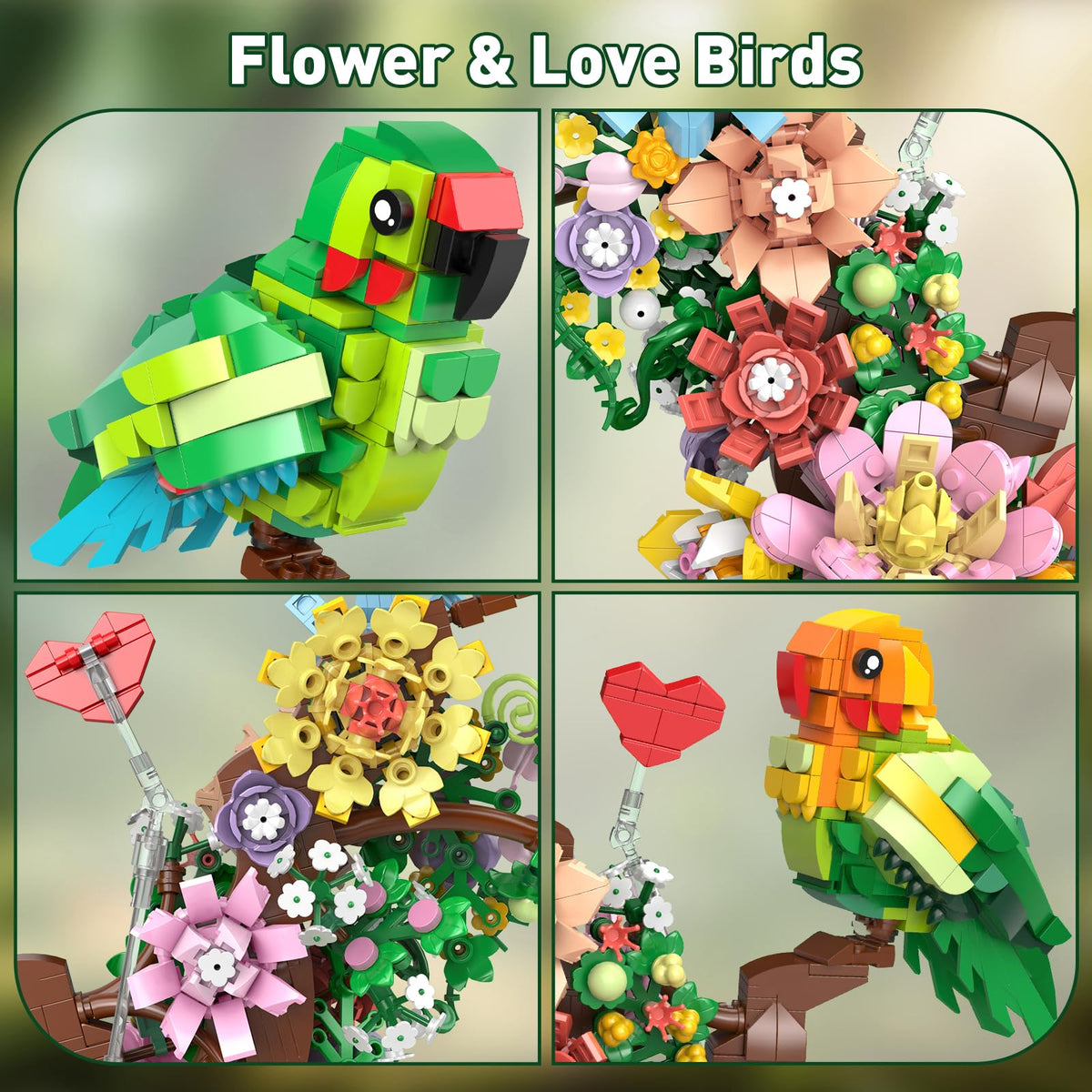 Vziimo Love Bird Botanicals Display brings charming nature vibes to spaces.