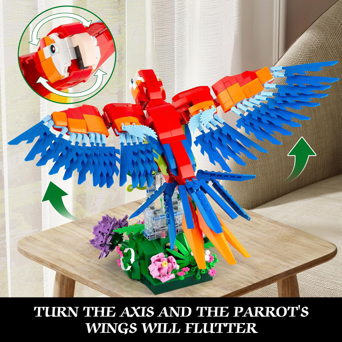 Vziimo Parrot Detailed Feathers — intricate texture enhances display realism