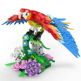 Vziimo Parrot Floral Building Set — vibrant colors for engaging display and creative play
