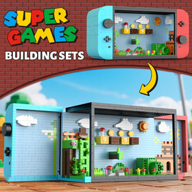 Vziimo Super Player module highlights interlocking bricks and character figures.
