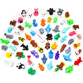 VZZNN 64pc mini animals collection for desk decor and tactile focus.