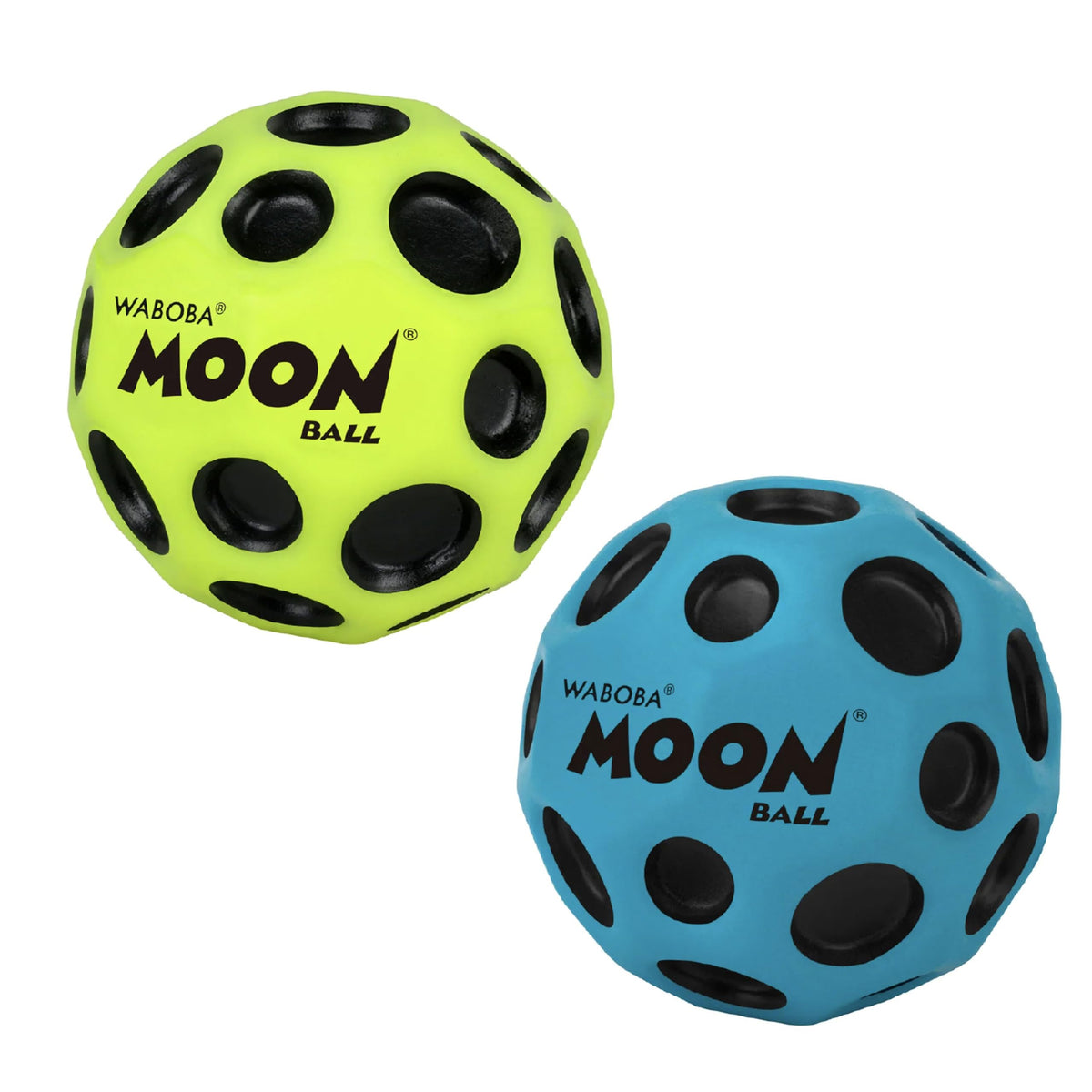 Waboba Moon Ball 2-Pack close-up, vibrant colors for high-energy outdoor play.