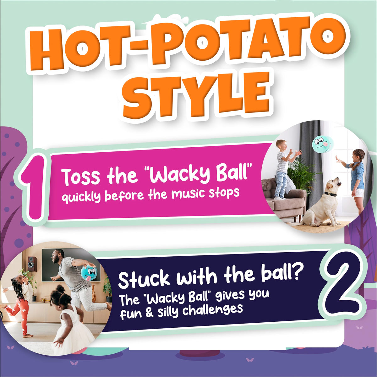 Wackiez Wacky Ball funny-challenges encouraging giggles and movement