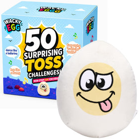 Wackiez Wacky Egg toss prompts active play for kids indoors and outdoors.