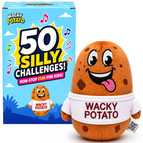 Wackiez Wacky Potato held in hand, portable party fun for kids.