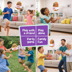 Kids playing Wackiez Wacky Potato indoors, perfect for family game night.
