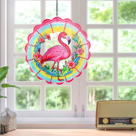 WACLSTDAY metal garden spinner decor shines outdoors with reflective movement.