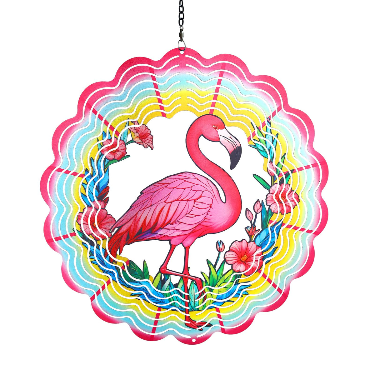 WACLSTDAY PUV printing flamingo spinner features a matte finish and sparkly rotation.