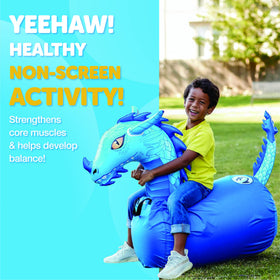 WADDLE Hip Hoppers Blue Dragon in action during a bounce race.