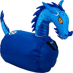 WADDLE Hip Hoppers Blue Dragon outdoors on lawn for family fun.