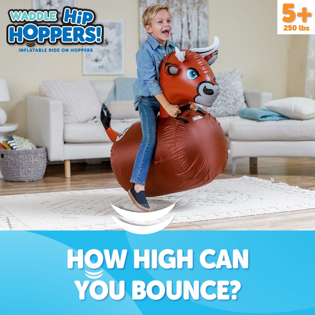 WADDLE Hip Hoppers brown bull indoor play for active games