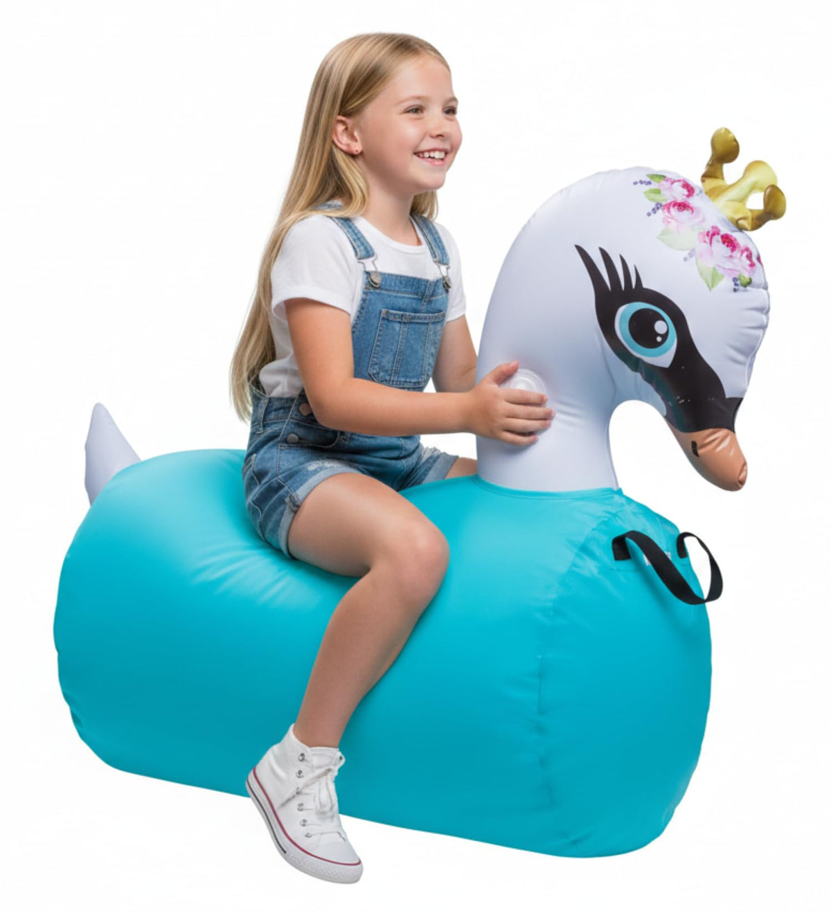 WADDLE Swan bouncer in vibrant colors for backyard fun and safe play.