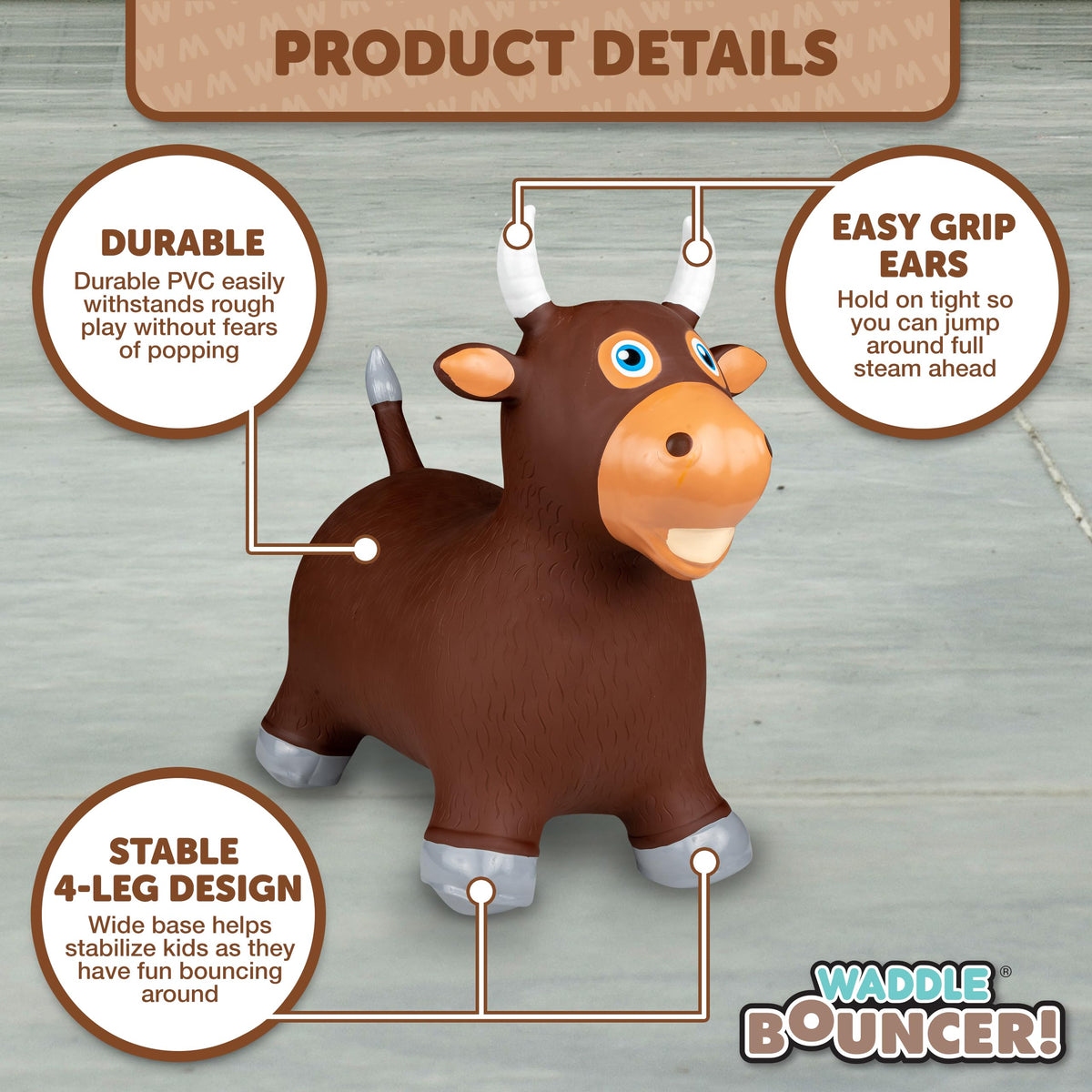 WADDLE Bouncy Hopper packs away compactly for travel and storage.