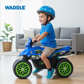 WADDLE package shows easy assembly and storage for busy families.