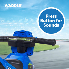 WADDLE Kids Motorcycle Balance Bike indoors or outdoors for versatile play.