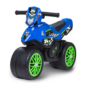 WADDLE Kids Motorcycle Balance Bike side view highlights stability for beginners.