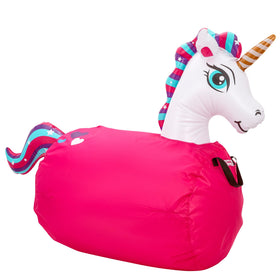 Waddle Large Bouncer unicorn on lawn for outdoor family fun and active play.