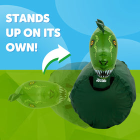 WADDLE Trex bouncer showcases sturdy construction and easy setup in action.