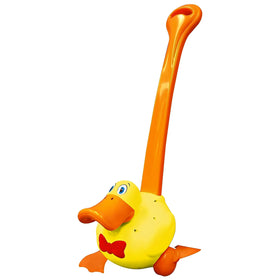 Waddles the Waddle Duck push toy with quacking sounds to engage early walkers.