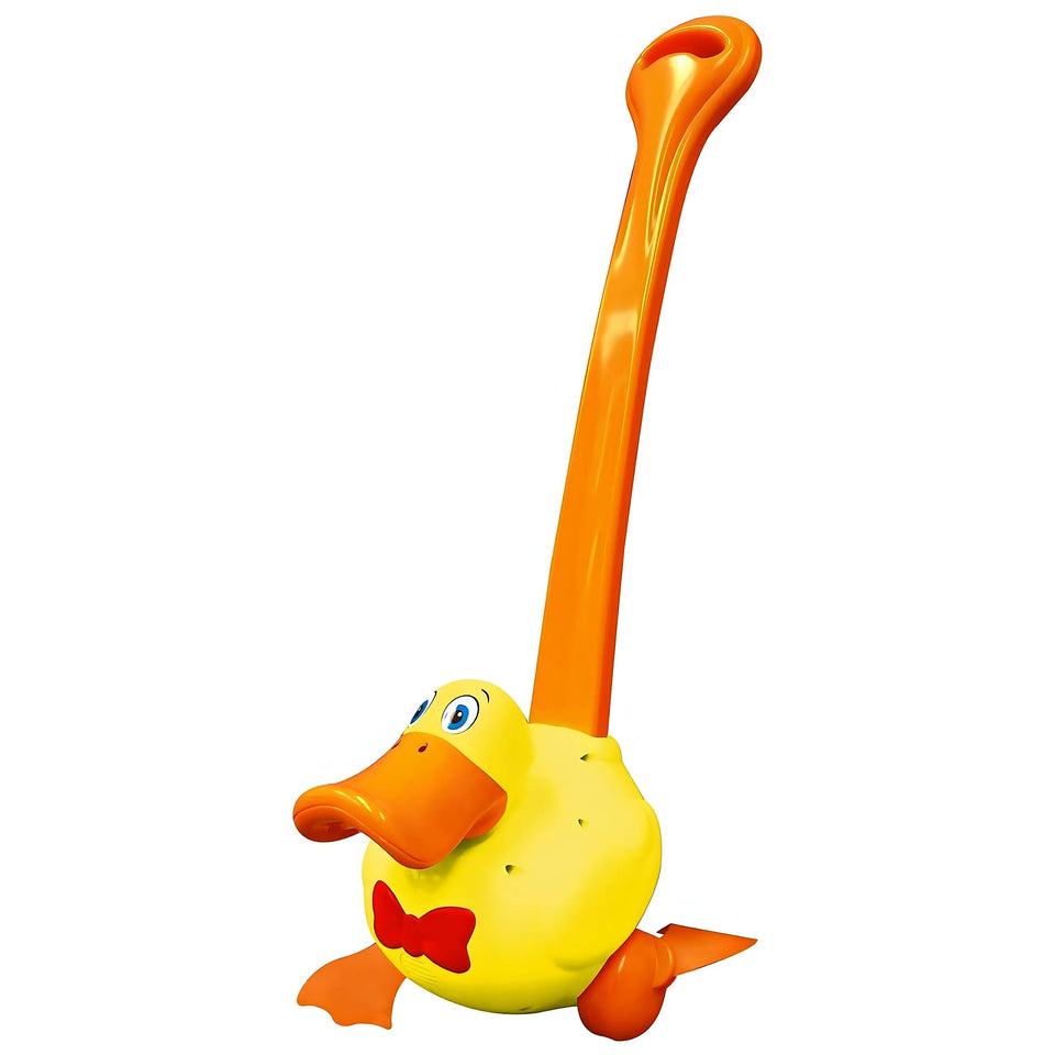 Waddles the Waddle Duck push toy with quacking sounds to engage early walkers.