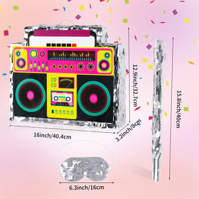 Waenerec Boombox Pinata side view ready for hanging decor