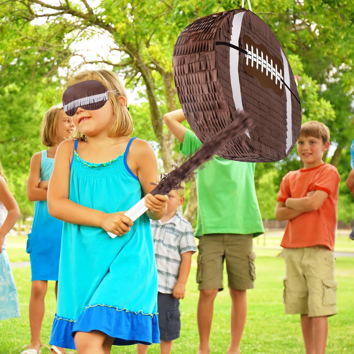 Waenerec football themed party setup with colorful decorations for events.