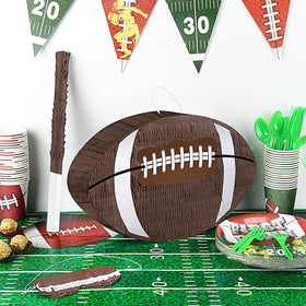 Waenerec football pinata hanging setup for décor and anticipation.