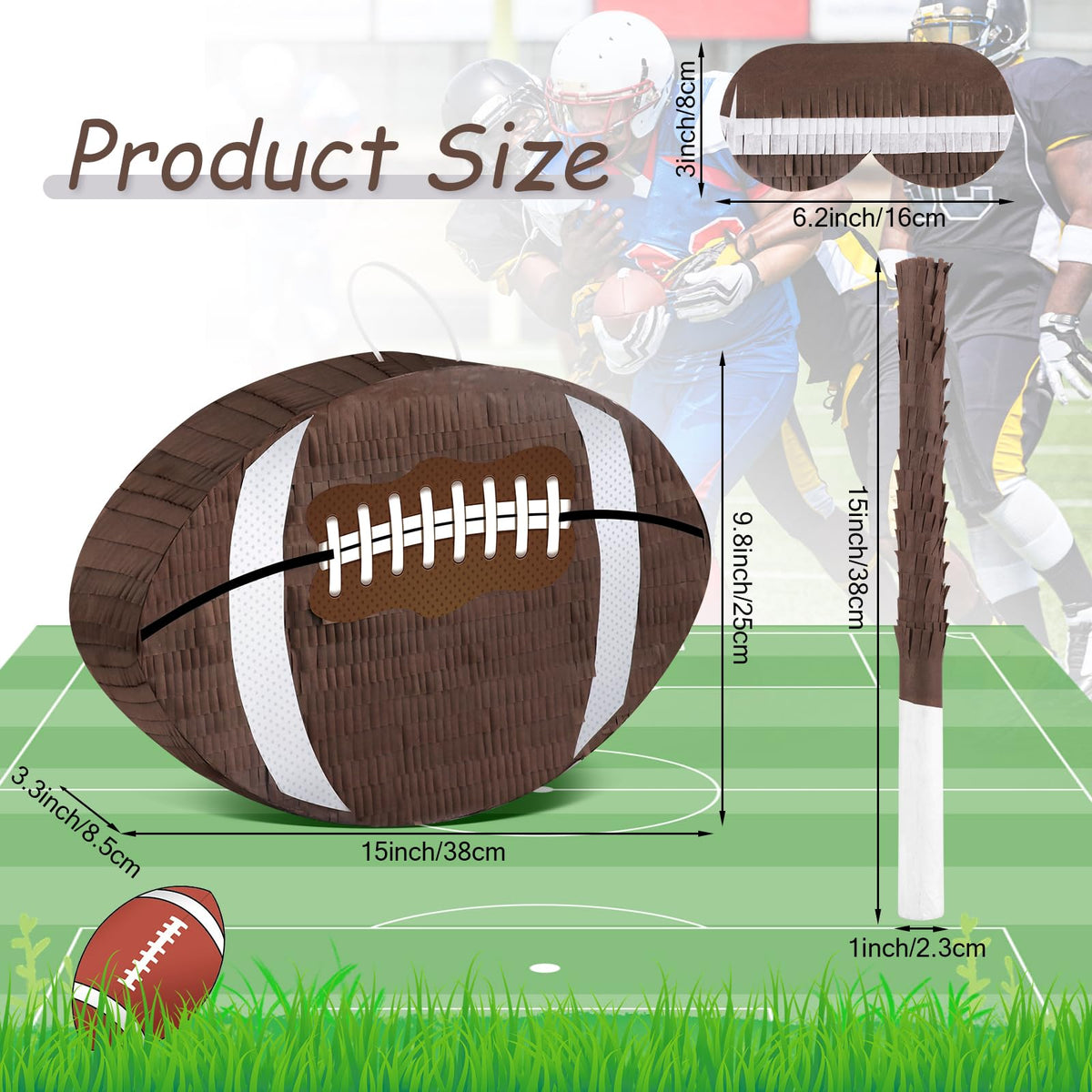 Waenerec football pinata stick demonstrates sturdy design for safe play.