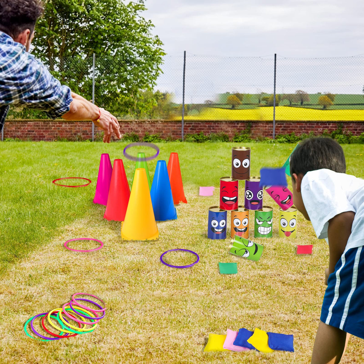 Waenerec ring toss cones ready for yard play and safe outdoor activity