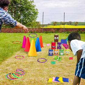 Waenerec ring toss cones ready for yard play and safe outdoor activity