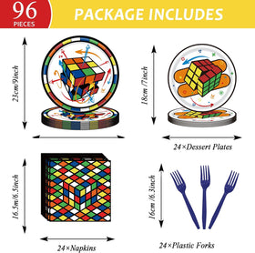 WAHA-GG 3D cube plates 7 inch brighten brain-game table settings and quick tidying.
