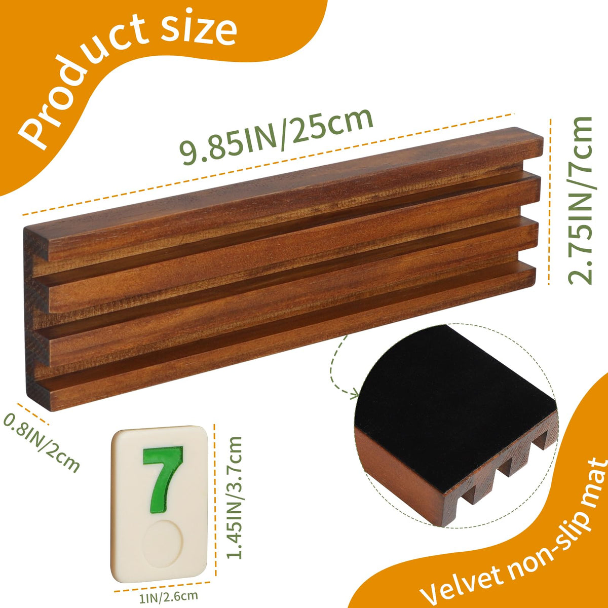 Wahartoly wooden racks for stable, quiet tile arrangement during games.