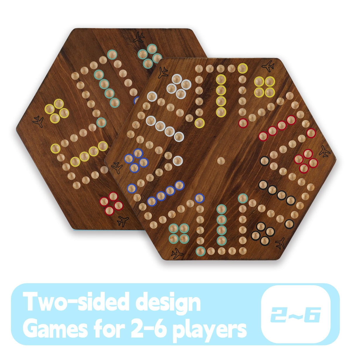 Wahartoly board back side for four players in compact setup