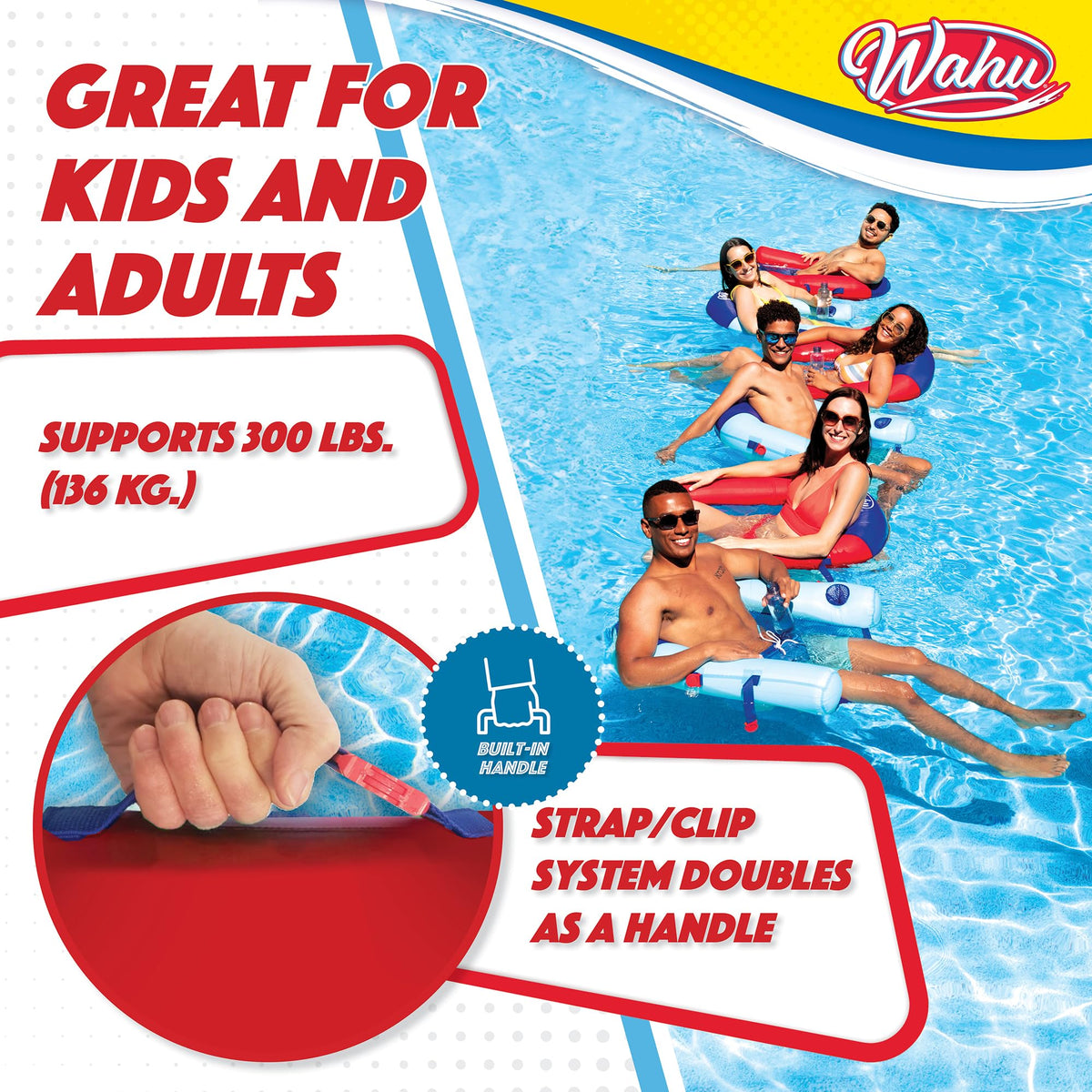 Supports up to 300 pounds for versatile water enjoyment.