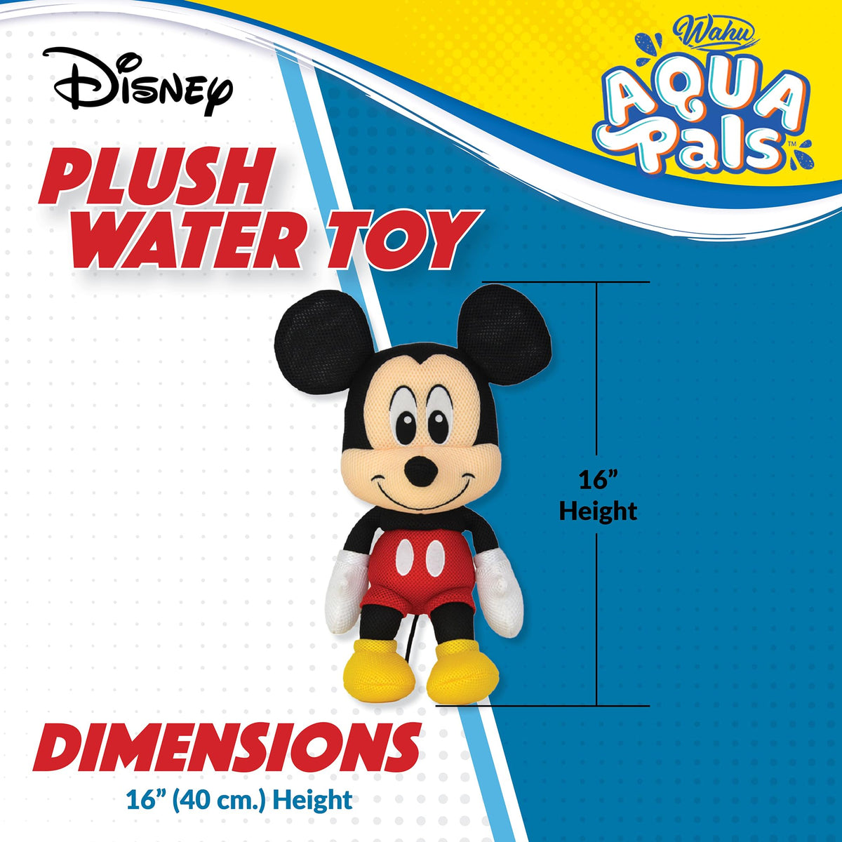WAHU Aqua Pals Mickey Mouse plush suitable for ages 2 and up
