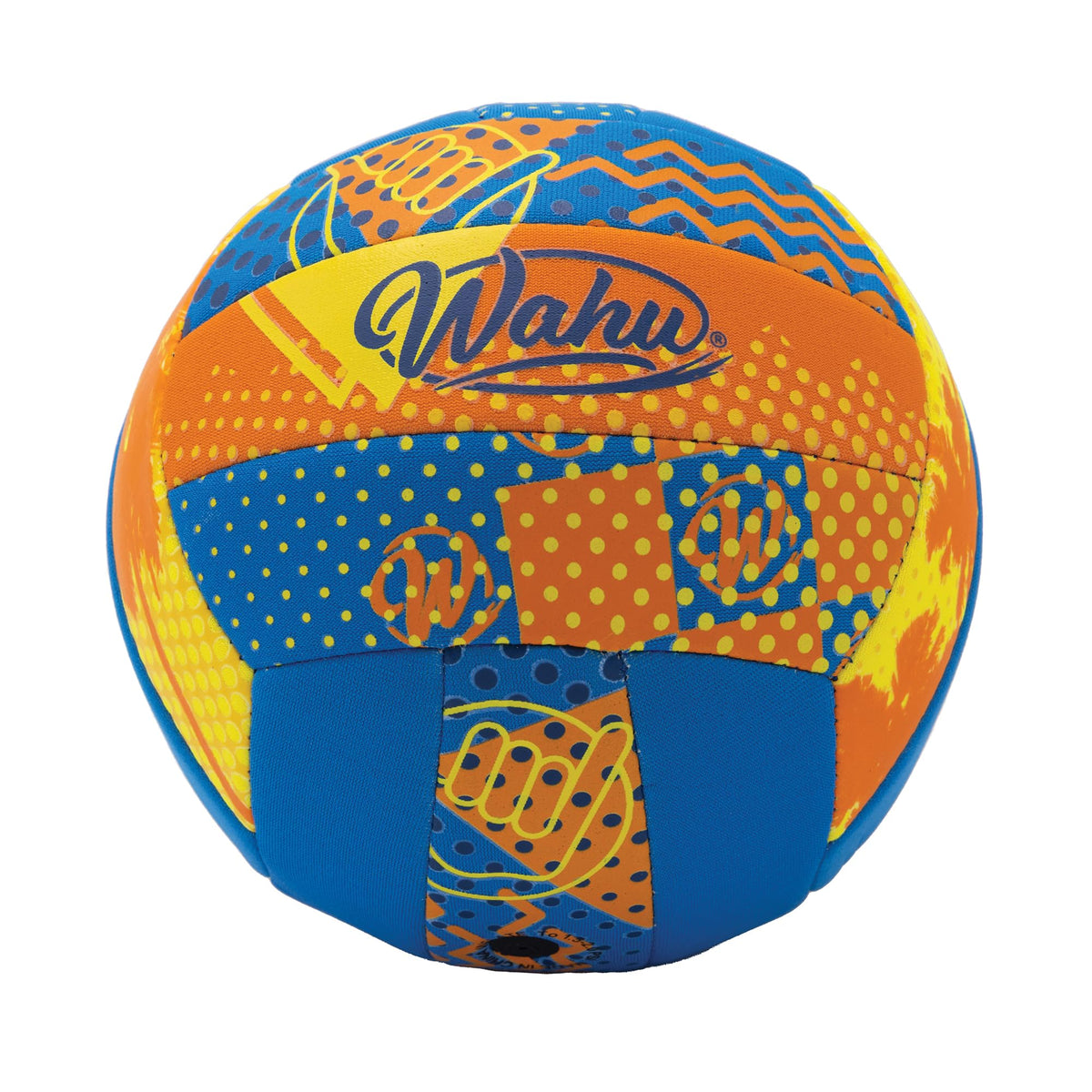 WAHU orange 6.5-inch ball on sand, ideal for beach games and family fun.