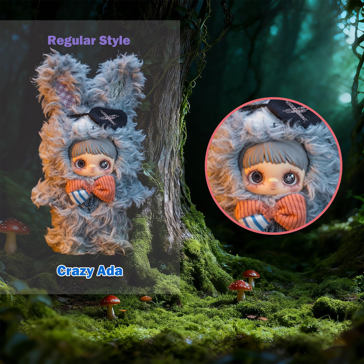 Waicommen Nommi Maymei Dark Forest regular Bear Bell figure for desk display.