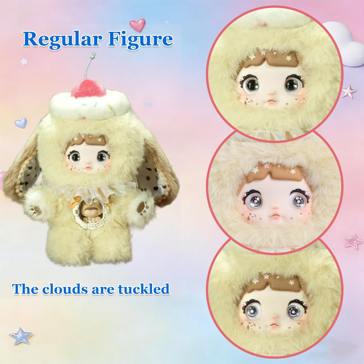 Waicommen Nommi Sweetheart Edelweiss Frey plush brings delicate desk charm.