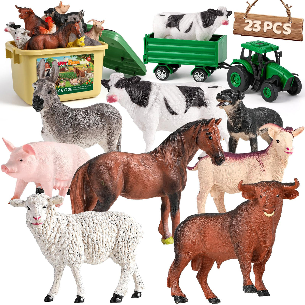 WAIIW farm animal toys figurines collection for immersive pretend play and learning