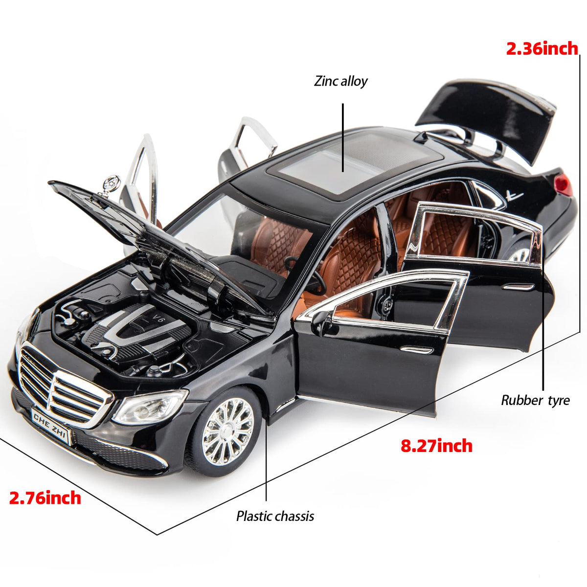 WAKAKAC 1/24 toy car side view highlighting sleek silhouette and collectible appeal