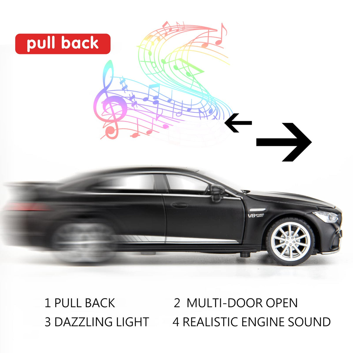 WAKAKAC GT63 pull-back action enables quick, fun forward movement